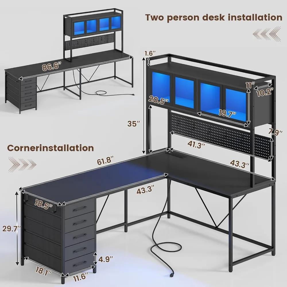 L shaped LED Desk - Image 3